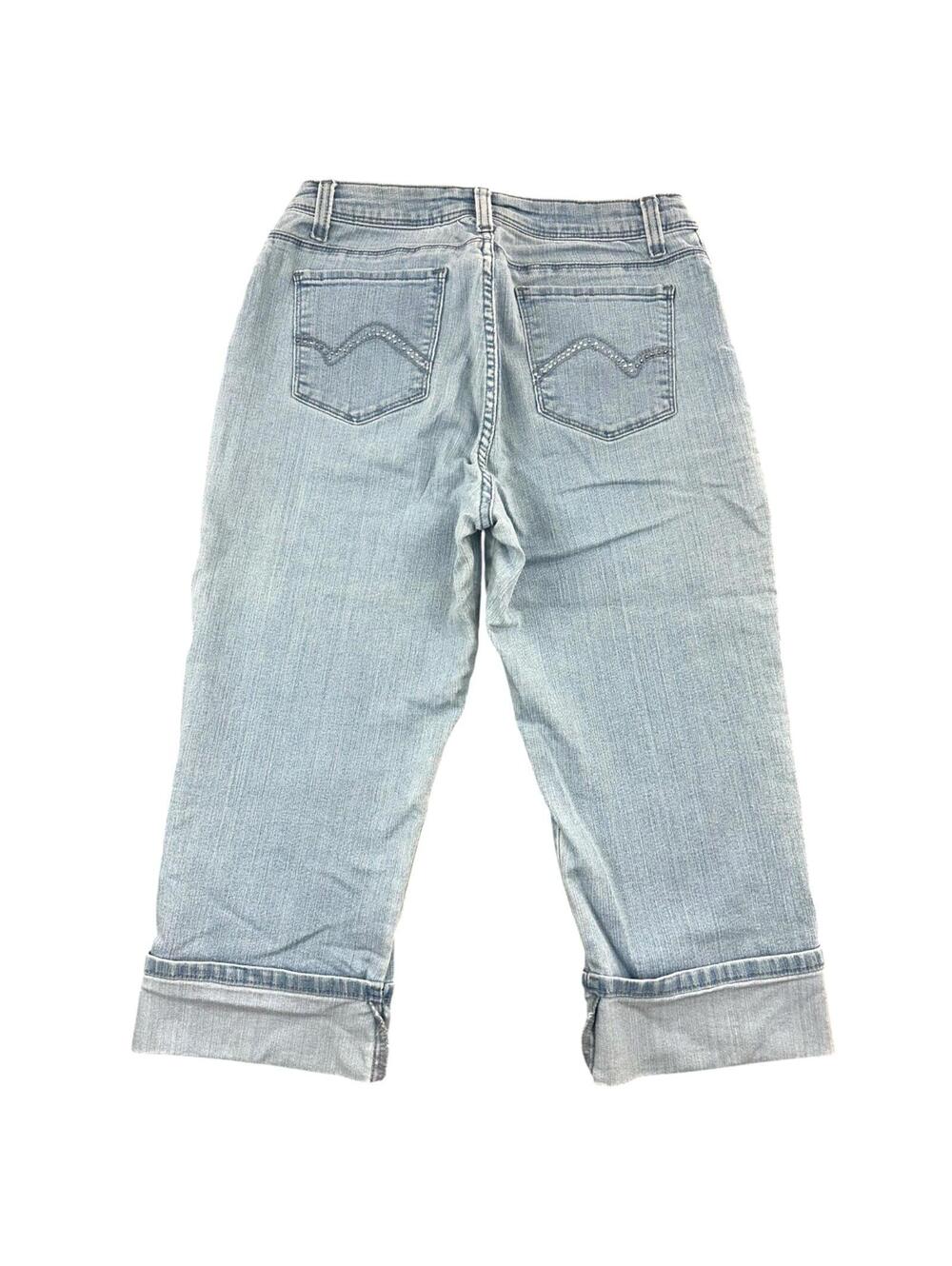 Lee Slender Secret Rhinestone Wave Mid Rise Capri Jeans - Picture 3 of 8